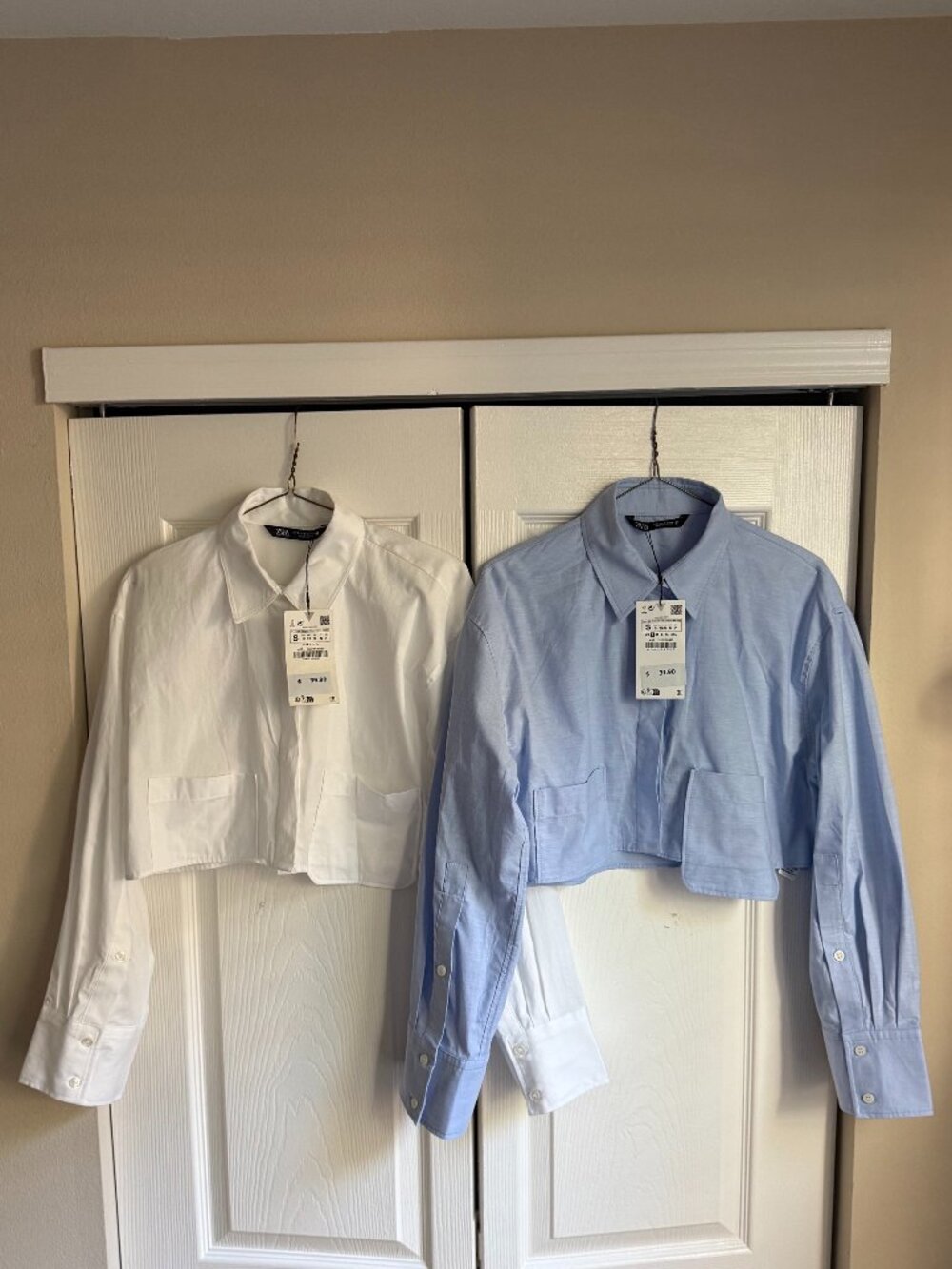 cropped poplin shirts (set of 2)